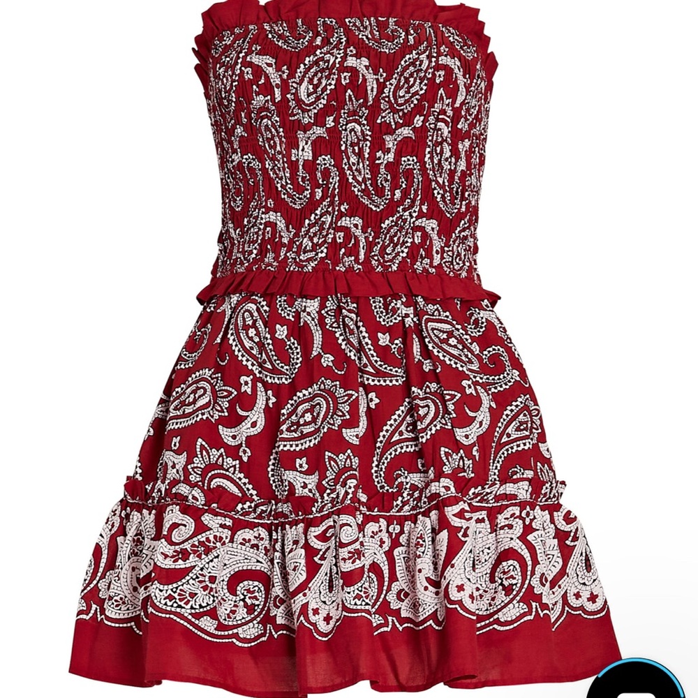 SEA
Theodora Strapless Smocked Printed Mini Dress